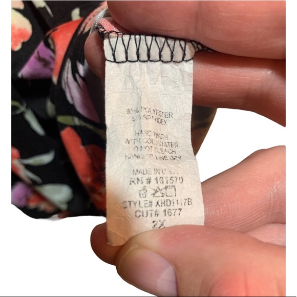 Haptics Dress Black Floral 2X NWOT - Picture 6 of 6
